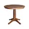 International Concepts Round 36 in Rd Top Pedestal Table, 2 X-Back Chairs, Distressed Oak, 36 in W, 36 in L, 29.1 in H, Wood K42-36RT-27B-C613-2 - alternate 4